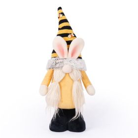 Standing Bee Gnome Plush Ornament Kids Room Decoration Home Decoration Doll (Color: YELLOW)